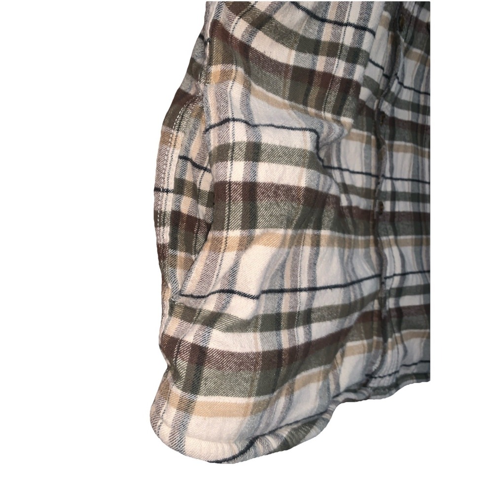 O'Neill Sherpa Redmond Lined Flannel Shirt XL Shacket Plaid Jacket Button Green - Picture 14 of 16